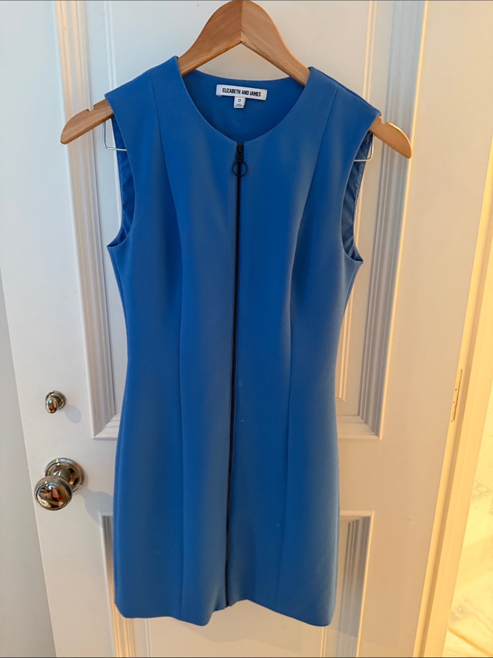 Elizabeth and James Sleeveless Zip-Front Cobalt Blue Mini Dress